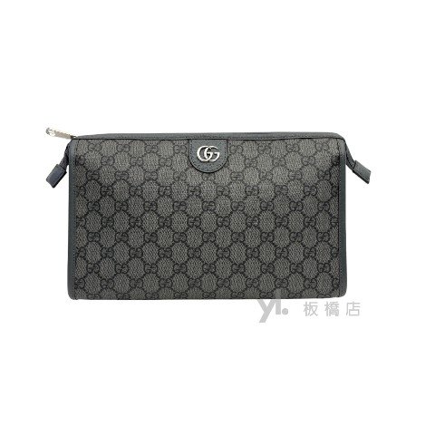 Gucci Ophidia GG 灰色塗層手拿包598234-1
