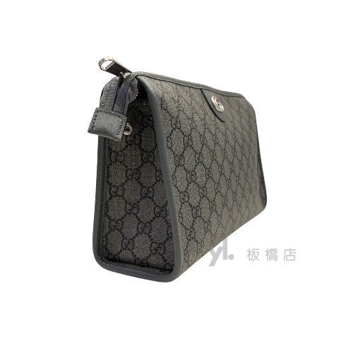 Gucci Ophidia GG 灰色塗層手拿包598234-2