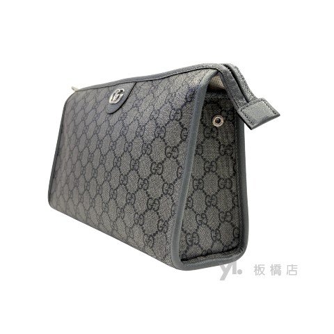 Gucci Ophidia GG 灰色塗層手拿包598234-3