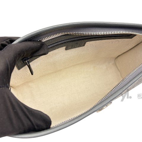 Gucci Ophidia GG 灰色塗層手拿包598234-7