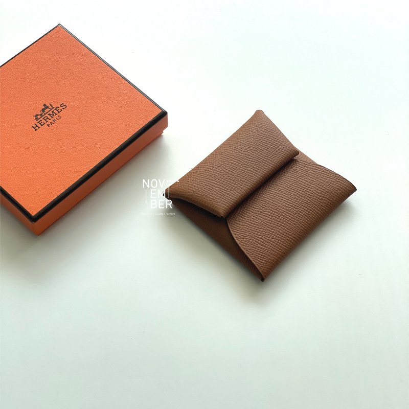 全新💖 Hermès 愛馬仕 金棕 Bastia零錢包-2