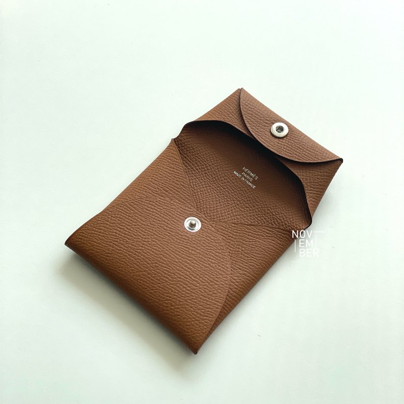 全新💖 Hermès 愛馬仕 金棕 Bastia零錢包-5