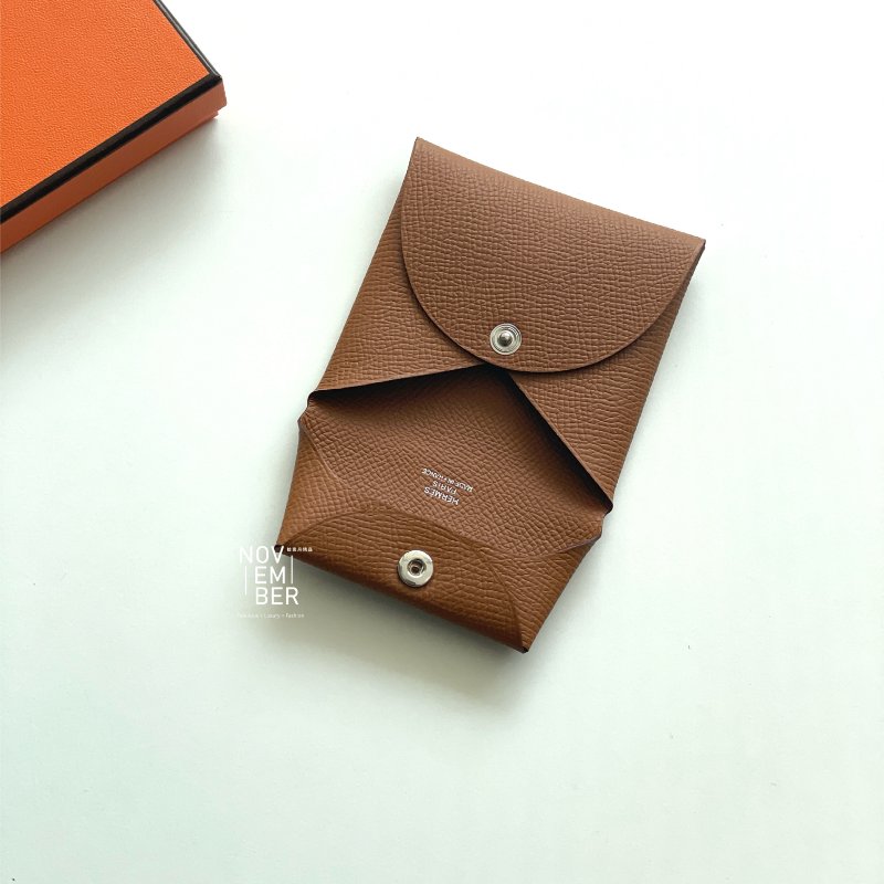 全新💖 Hermès 愛馬仕 金棕 Bastia零錢包-7