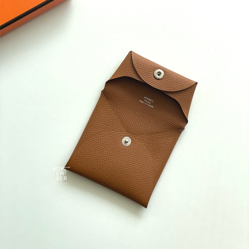 全新💖 Hermès 愛馬仕 金棕 Bastia零錢包-8