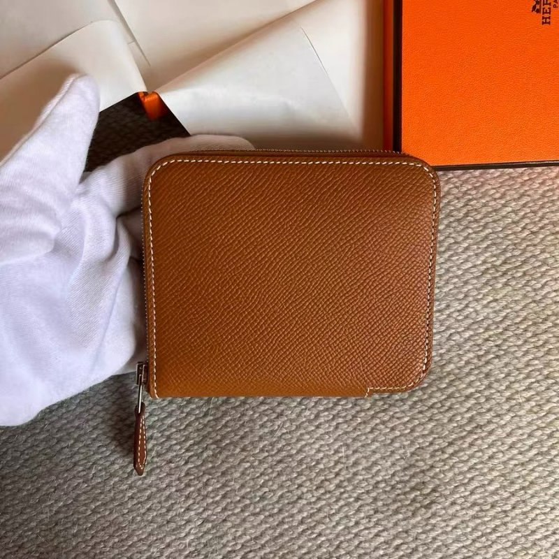 *SHIHNA名牌精品*HERMÈS 愛馬仕 Silk'In Compact 錢包(棕色)-3