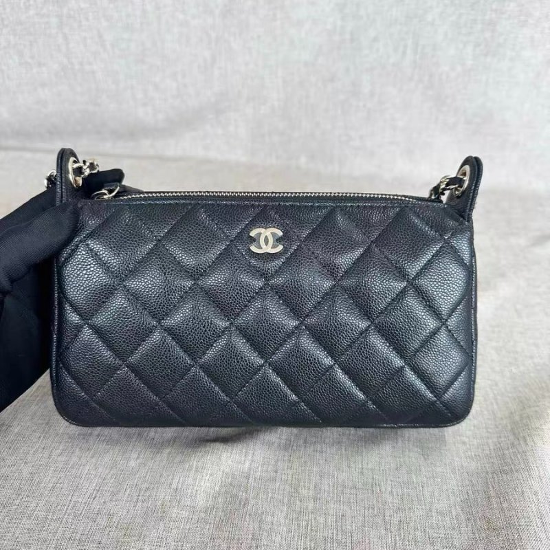 *SHIHNA名牌精品*CHANEL 25A Coco 麻將包黑金 (肩背/側背)-0