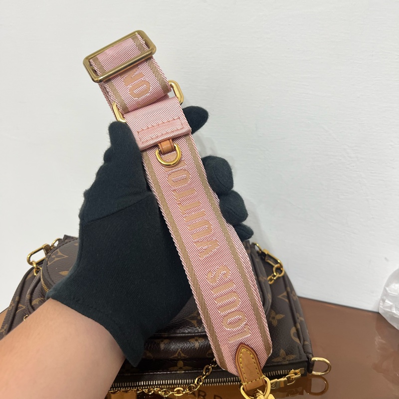 #全網最便宜 Louis Vuitton 三合一 麻將包 粉色肩帶-25