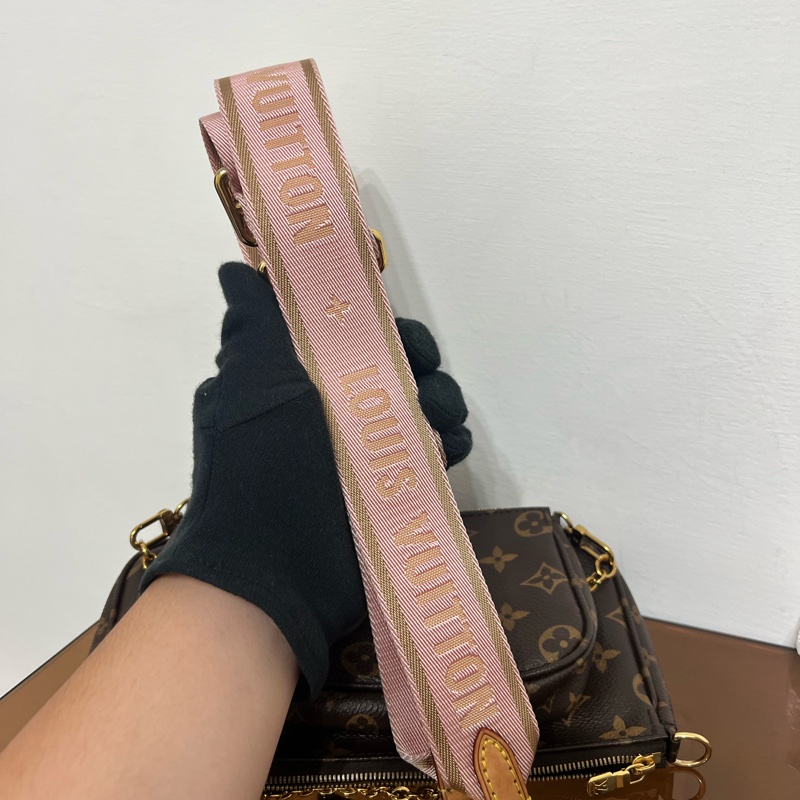 #全網最便宜 Louis Vuitton 三合一 麻將包 粉色肩帶-26