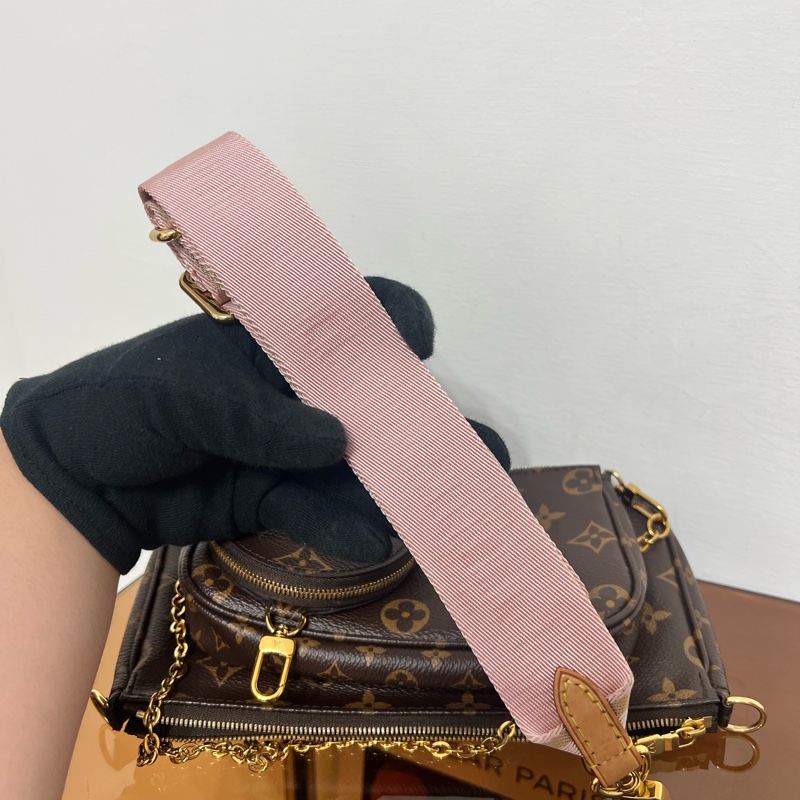 #全網最便宜 Louis Vuitton 三合一 麻將包 粉色肩帶-27