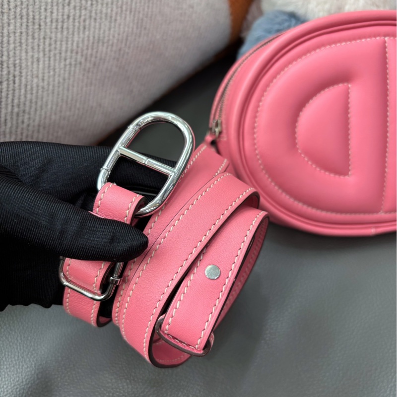 🌈Hermes💗In the loop💗K4夏曰粉銀扣🌟98新🌟Swift 皮🌟beltbag🌟豬鼻子🌟-2