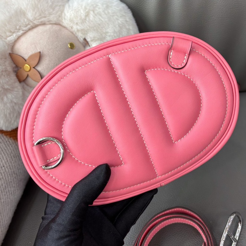 🌈Hermes💗In the loop💗K4夏曰粉銀扣🌟98新🌟Swift 皮🌟beltbag🌟豬鼻子🌟-4