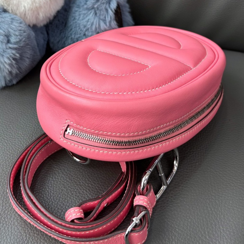 🌈Hermes💗In the loop💗K4夏曰粉銀扣🌟98新🌟Swift 皮🌟beltbag🌟豬鼻子🌟-5