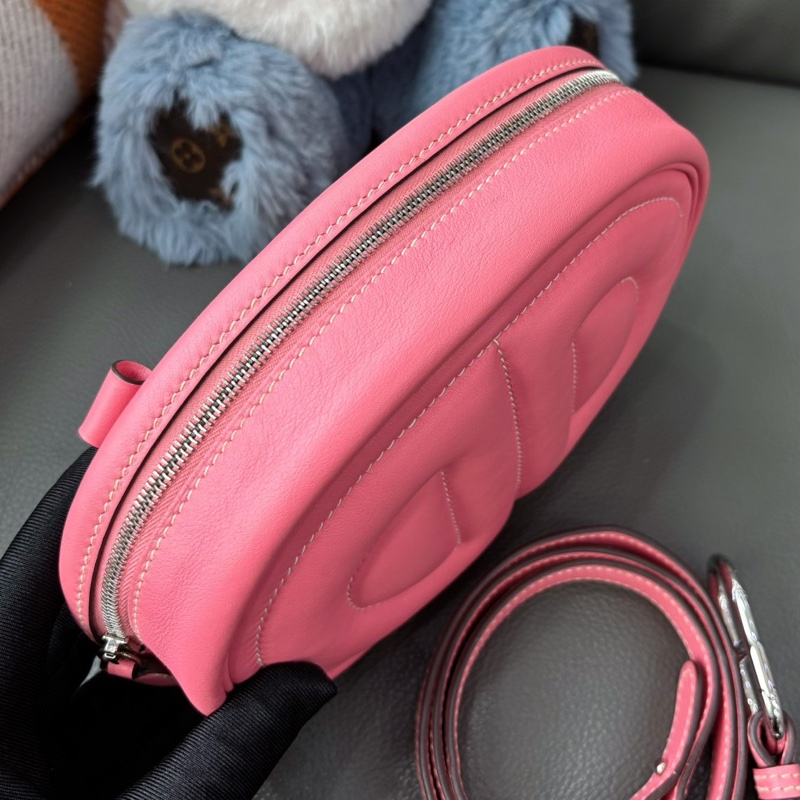 🌈Hermes💗In the loop💗K4夏曰粉銀扣🌟98新🌟Swift 皮🌟beltbag🌟豬鼻子🌟-6