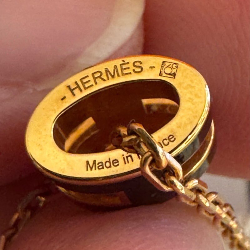 Hermes 黑色玫瑰金popmini項鍊-2