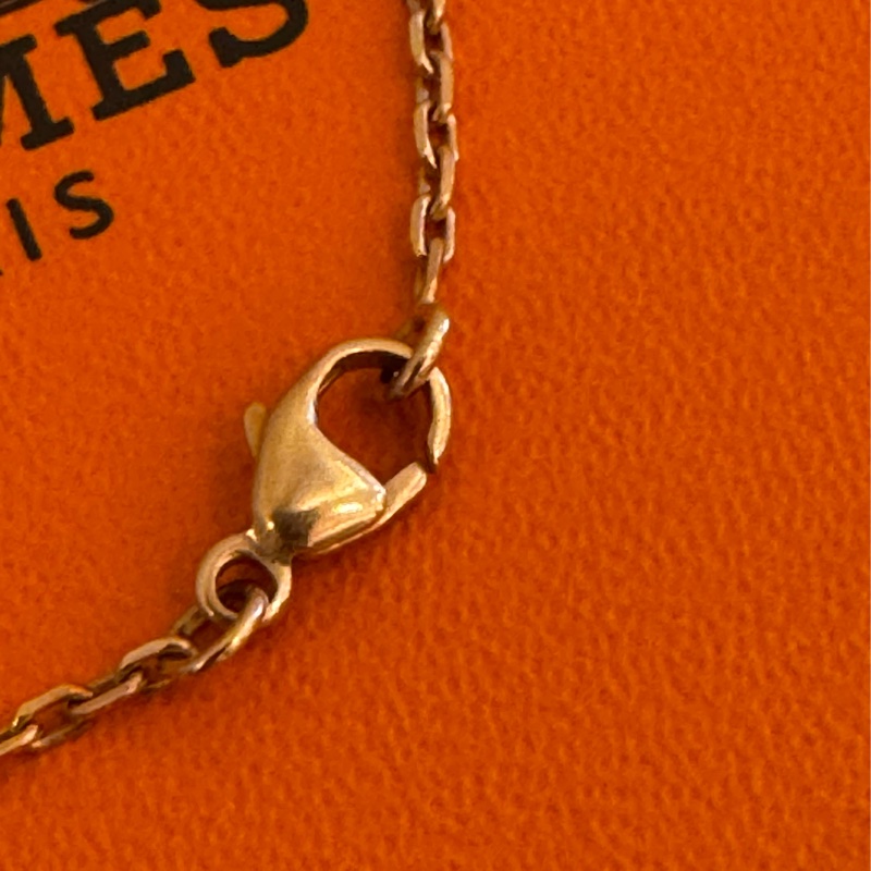 Hermes 黑色玫瑰金popmini項鍊-14