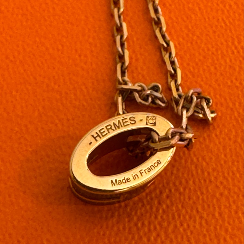 Hermes 黑色玫瑰金popmini項鍊-18
