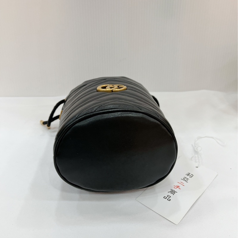 莉亞精品♡ Gucci 馬夢水桶 黑金 二手美包-6