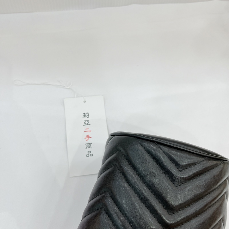 莉亞精品♡ Gucci 馬夢水桶 黑金 二手美包-9