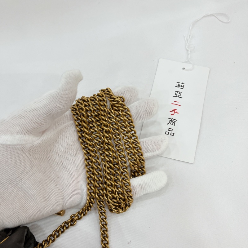 莉亞精品♡ Gucci 馬夢水桶 黑金 二手美包-15