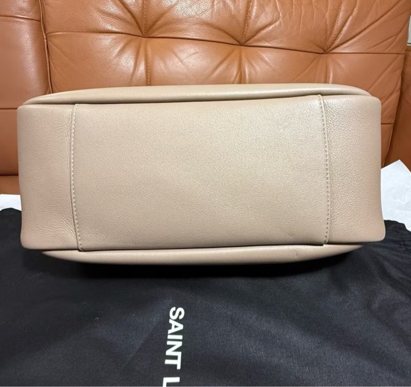 YSL LE 5 À 7粒面皮革柔軟大型手袋 大象灰 HOBO-3