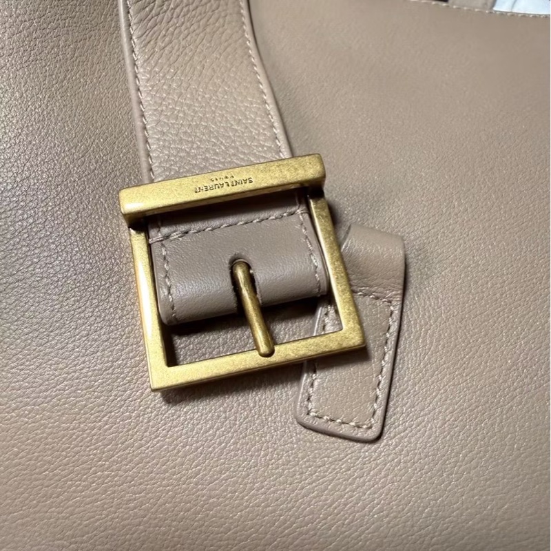 YSL LE 5 À 7粒面皮革柔軟大型手袋 大象灰 HOBO-6