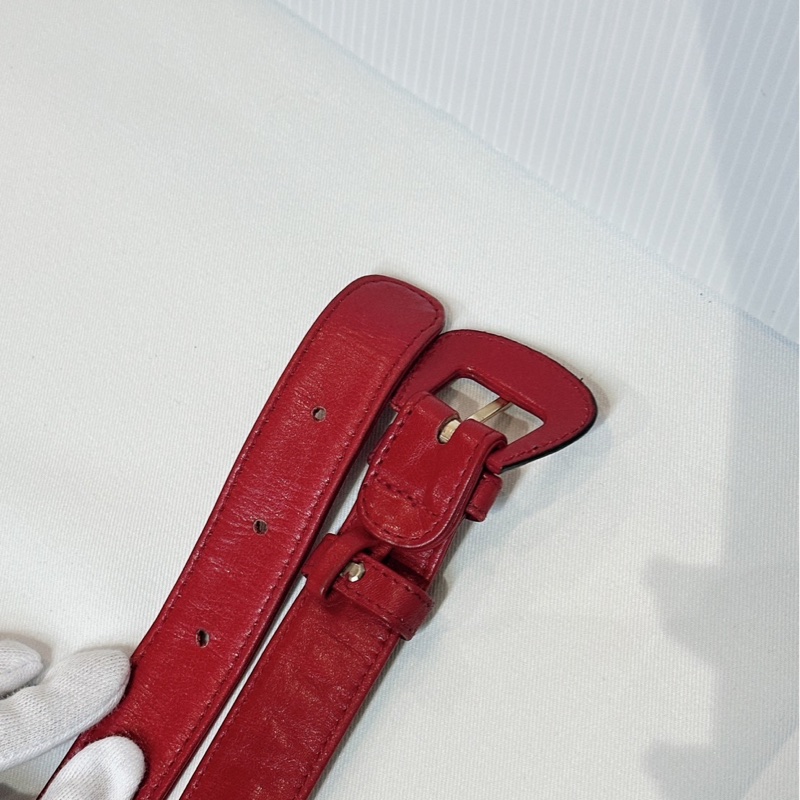 莉亞精品♡ Chanel 紅皮穿鍊皮帶#70 二手美品-5