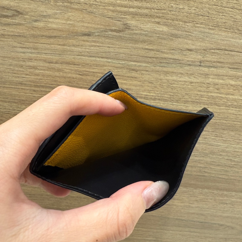 Goyard咖PVC拼內黑黃牛皮Marighy Wallet銀釦零錢短夾-4