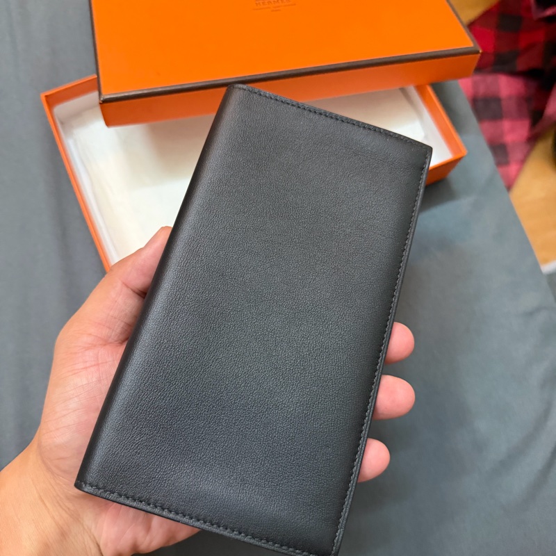 Hermès 黑色絲巾長夾-0