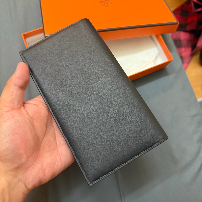 Hermès 黑色絲巾長夾-1