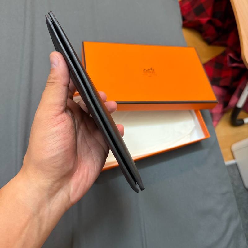 Hermès 黑色絲巾長夾-3