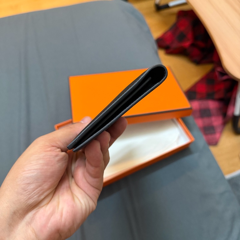Hermès 黑色絲巾長夾-4