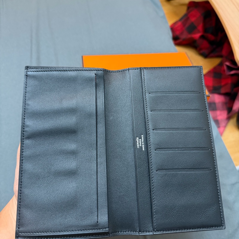 Hermès 黑色絲巾長夾-5
