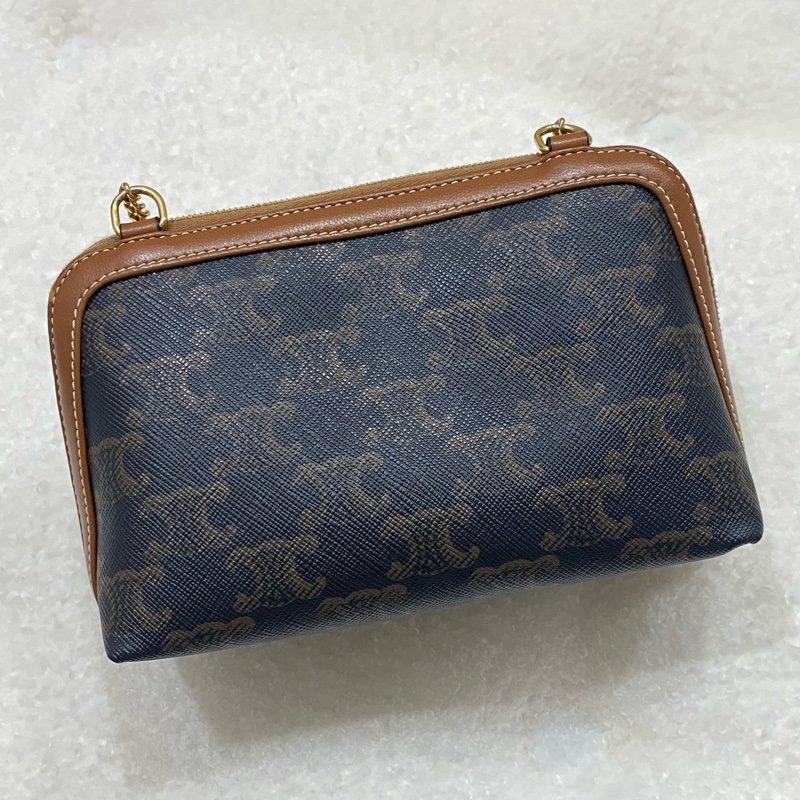 Celine 原花凱旋門金鏈貝殼包-2