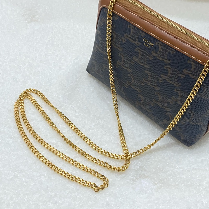 Celine 原花凱旋門金鏈貝殼包-9