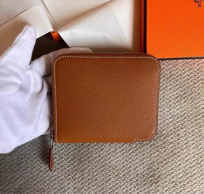 *SHIHNA名牌精品*HERMES 愛馬仕 Silk'In Compact 錢包(棕色)-3