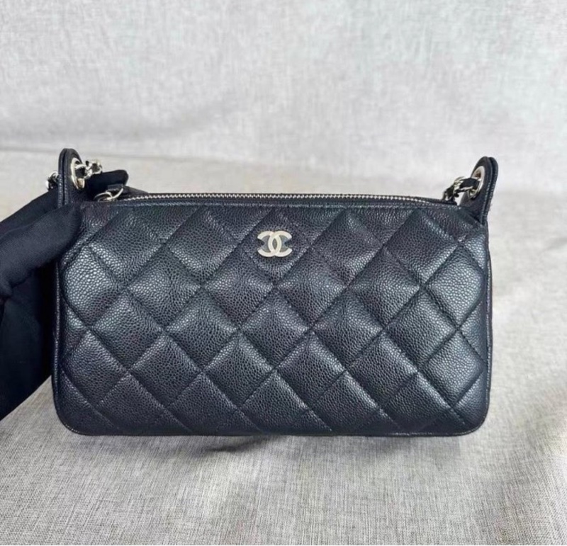 *SHIHNA名牌精品*CHANEL 25A Coco麻將包 黑金(肩背/側背)-0
