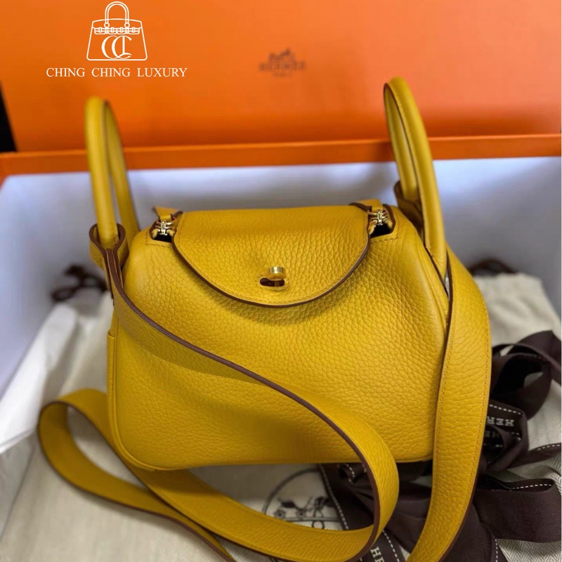 🌈Hermes💛Mini Lindy一代💛9D琥珀黄金扣🌈99新🌟TC皮🌟-0