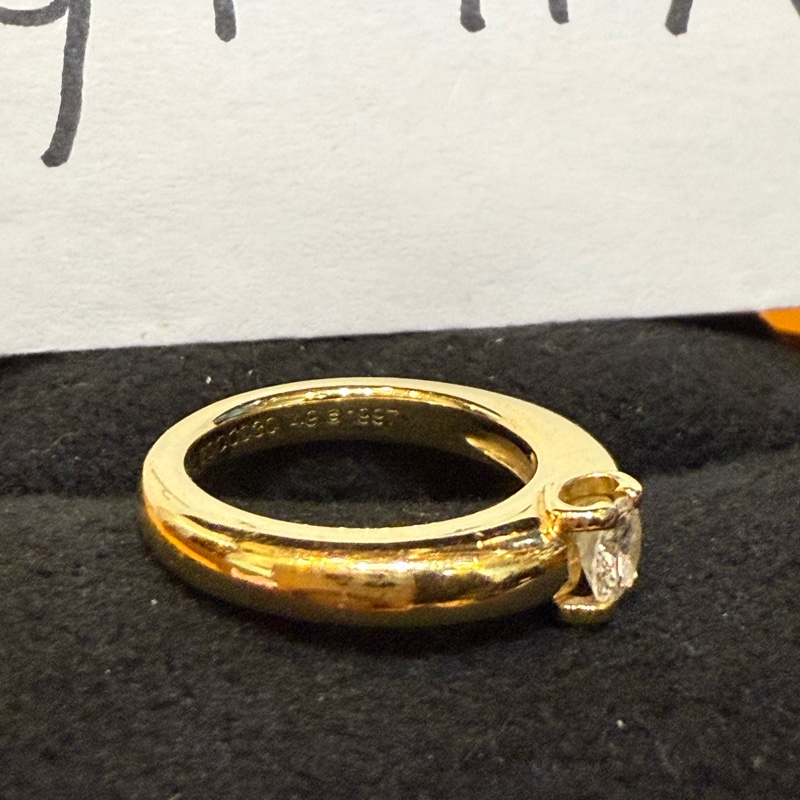 卡地亞Cartier au750黃K金30分復古鑽戒-2
