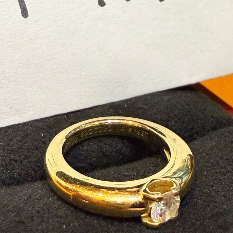 卡地亞Cartier au750黃K金30分復古鑽戒-10
