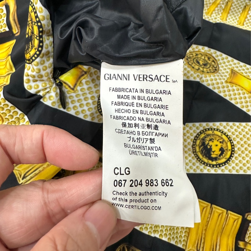 GIANNI VERSACE 黑色 黃 長版 雙面穿 鵝絨 羽絨外套 輕羽絨 風衣外套 長版風衣 長大衣-12