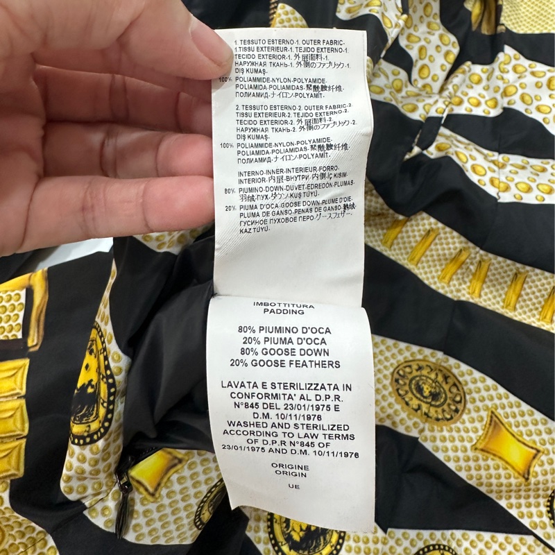 GIANNI VERSACE 黑色 黃 長版 雙面穿 鵝絨 羽絨外套 輕羽絨 風衣外套 長版風衣 長大衣-14
