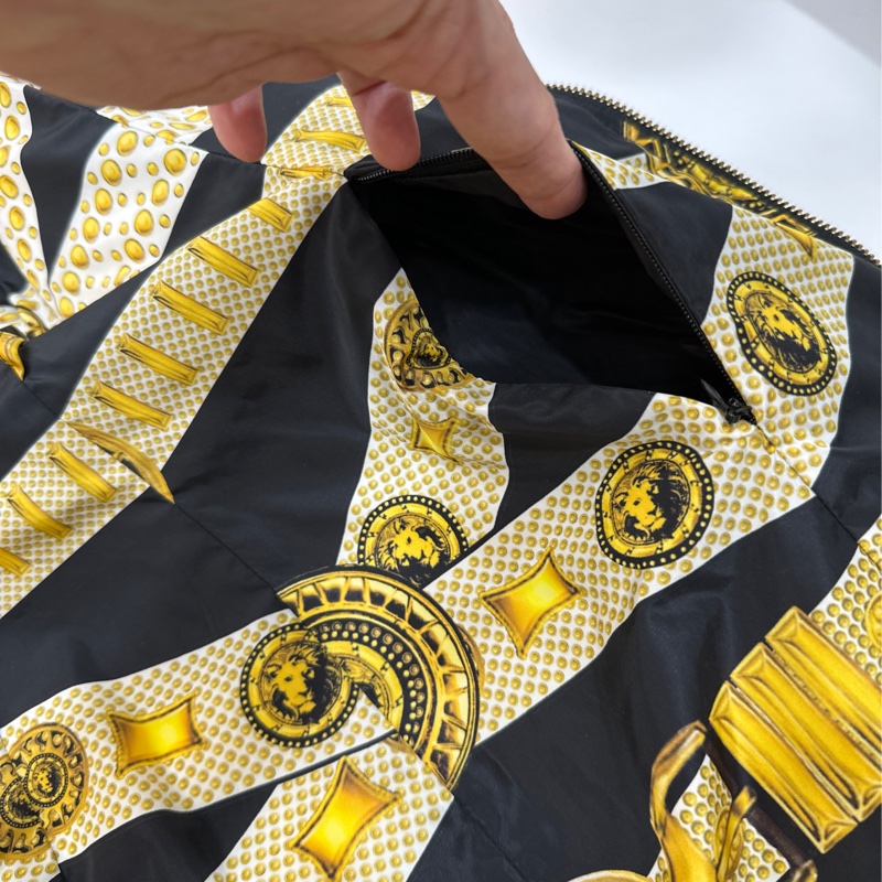 GIANNI VERSACE 黑色 黃 長版 雙面穿 鵝絨 羽絨外套 輕羽絨 風衣外套 長版風衣 長大衣-15