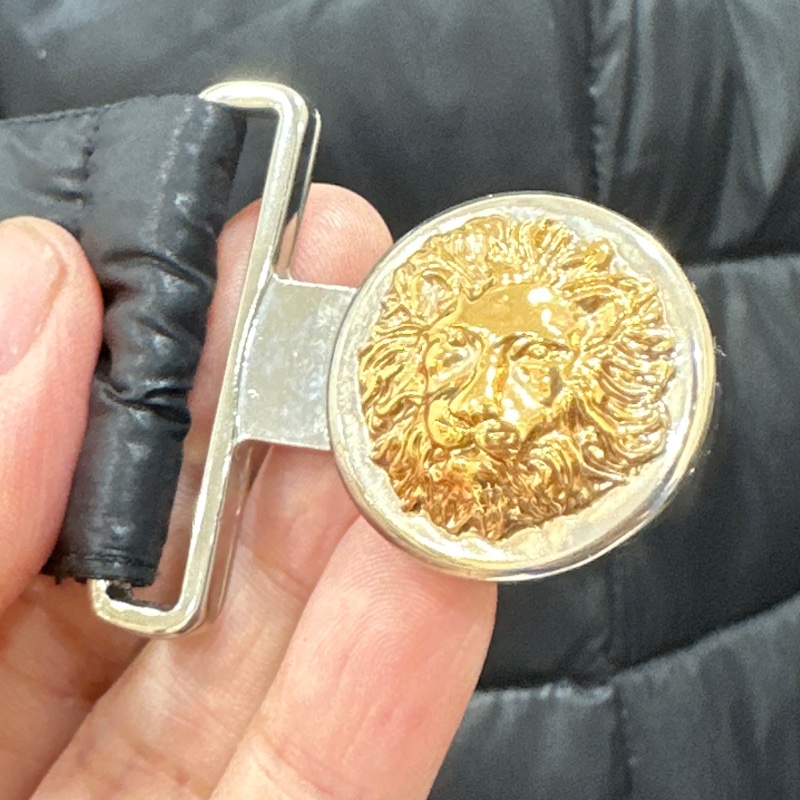 GIANNI VERSACE 黑色 黃 長版 雙面穿 鵝絨 羽絨外套 輕羽絨 風衣外套 長版風衣 長大衣-23