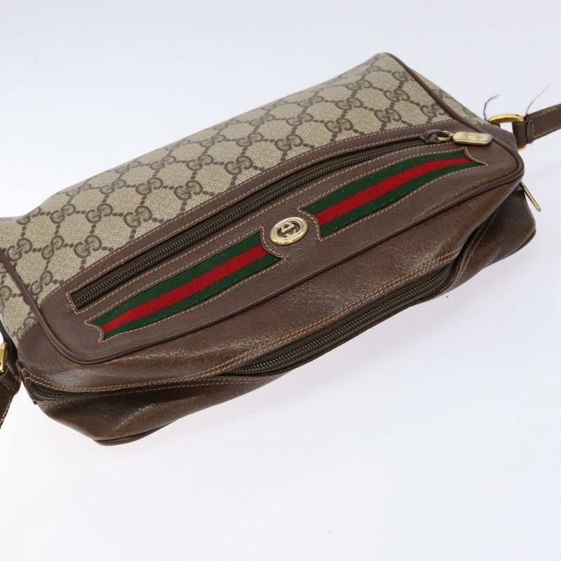【日本直送】GUCCI GG Supreme Web Sherry Line 包款 PVC 米金色 56 02 088 正品 137908-5