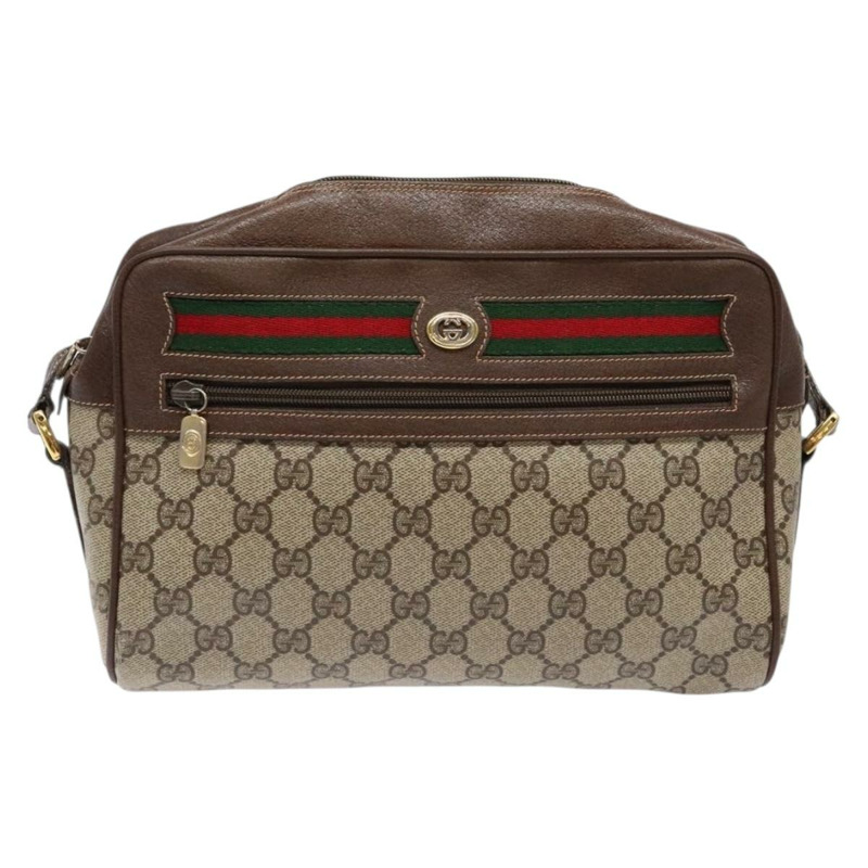 【日本直送】GUCCI GG Supreme Web Sherry Line 包款 PVC 米金色 56 02 088 正品 137908-12