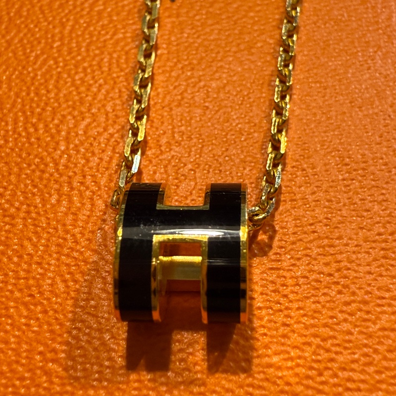 Hermes Mini Pop H墜飾 玫瑰金 黑色-1