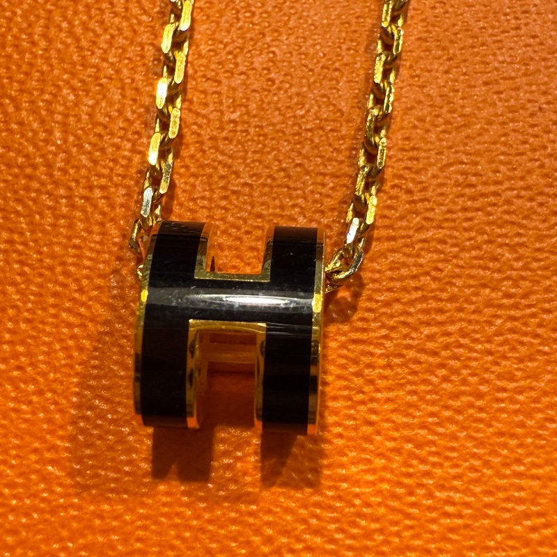 Hermes Mini Pop H墜飾 玫瑰金 黑色-2