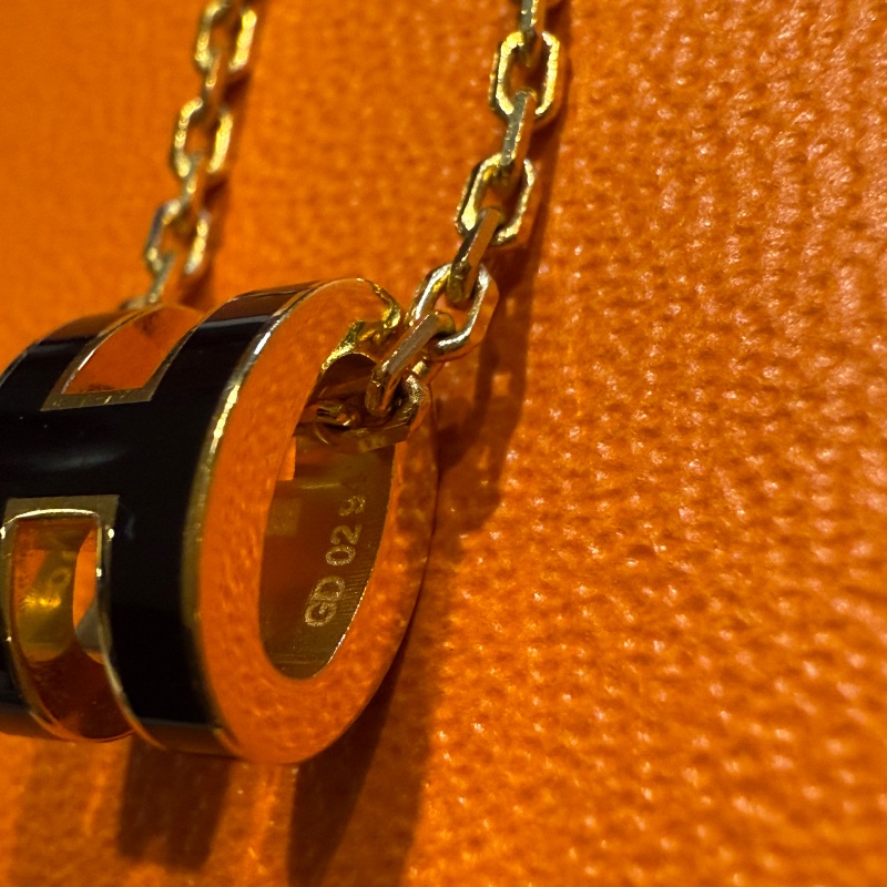 Hermes Mini Pop H墜飾 玫瑰金 黑色-4