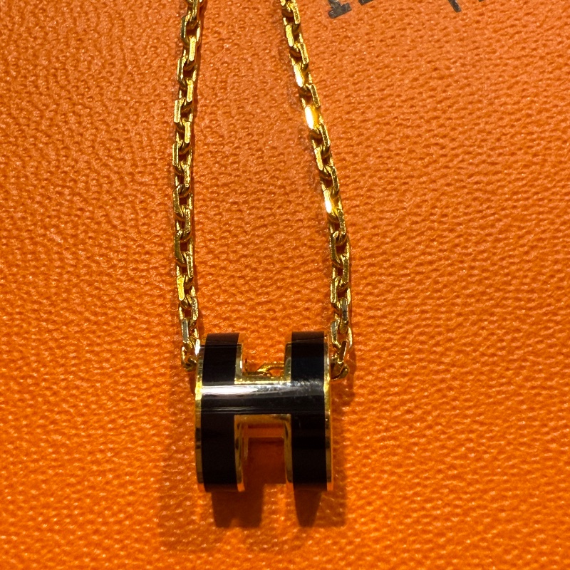 Hermes Mini Pop H墜飾 玫瑰金 黑色-5
