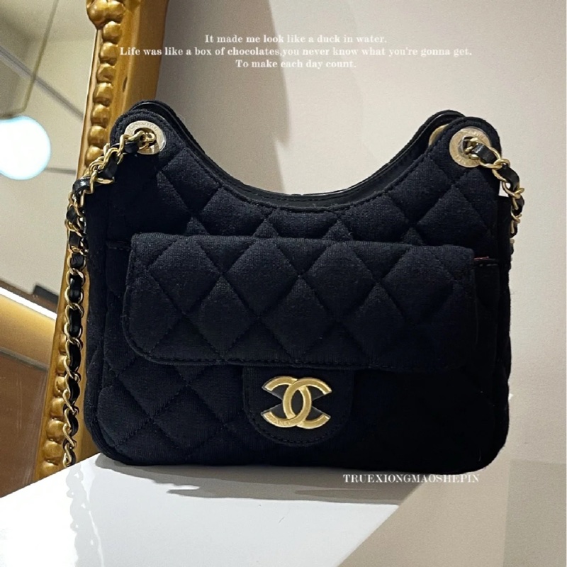 ෆ Chanel 23C天貓精靈🖤帆布款hobo🈶購證-0